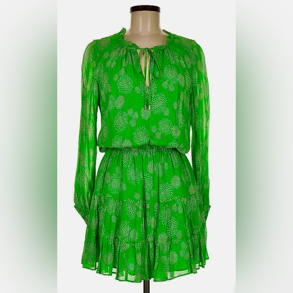 Karina Grimaldi Vibrant Green Floral Dress